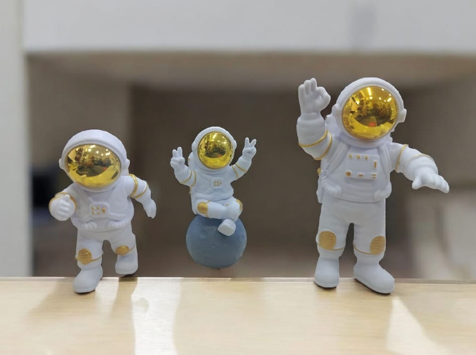 Golden face Astronaut Trio Showpiece – Space Explorer Décor