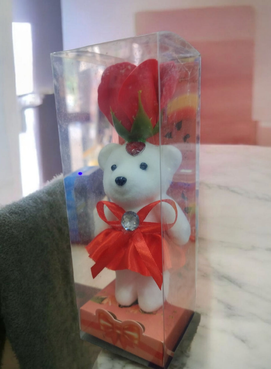 Small teddy flower gift 7 inch mix color