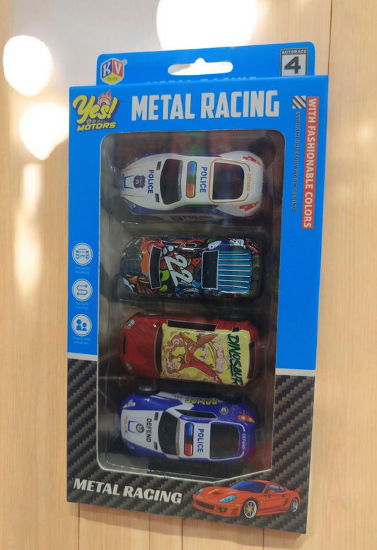 Metal car pull back 4 piece mix design