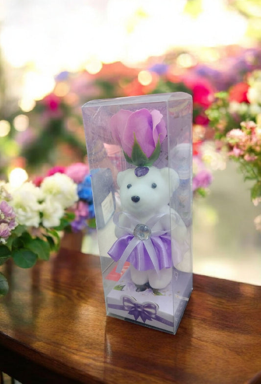 Small teddy flower gift 7 inch mix color