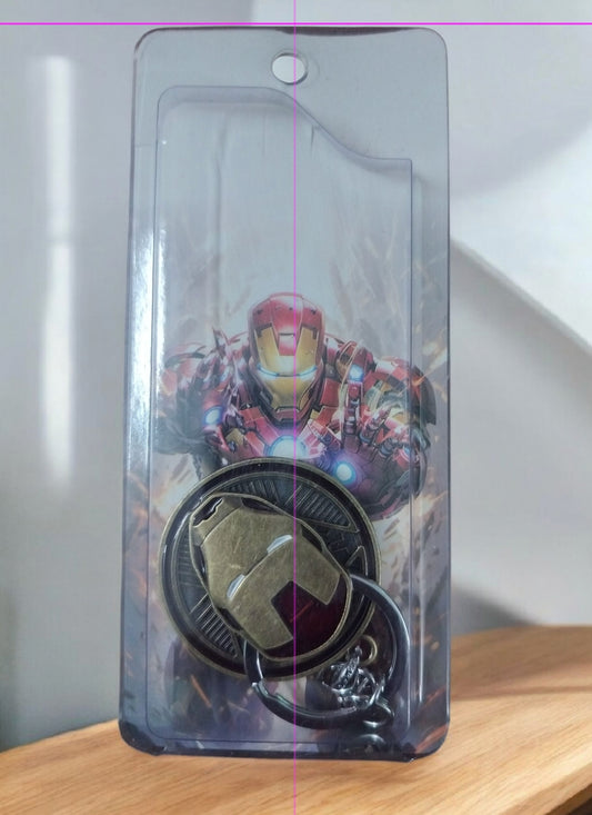Iron man rotating keychain
